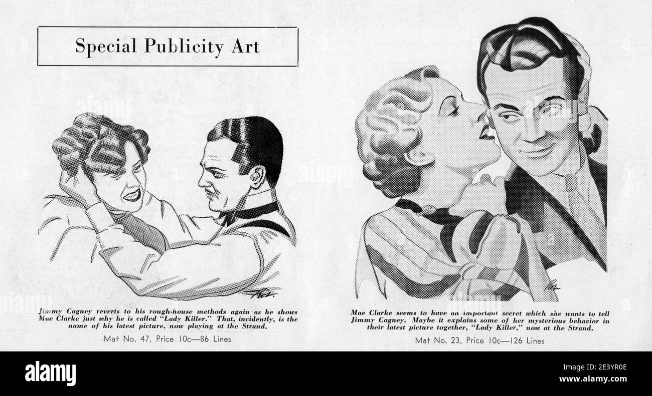 JAMES CAGNEY und MAE CLARKE in LADY KILLER 1933 Regisseur ROY DEL RUTH Story The Finger man von Rosalind Keating Shaffer Kostümdesign Orry-Kelly Warner Bros. Stockfoto