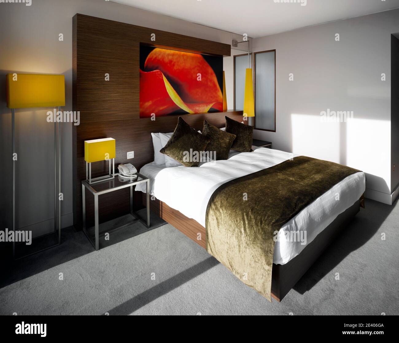 Hilton Tower, 303 Deansgate, Manchester. . Innenräume - Zimmer Ian Simpson Architects Hotels Stockfoto