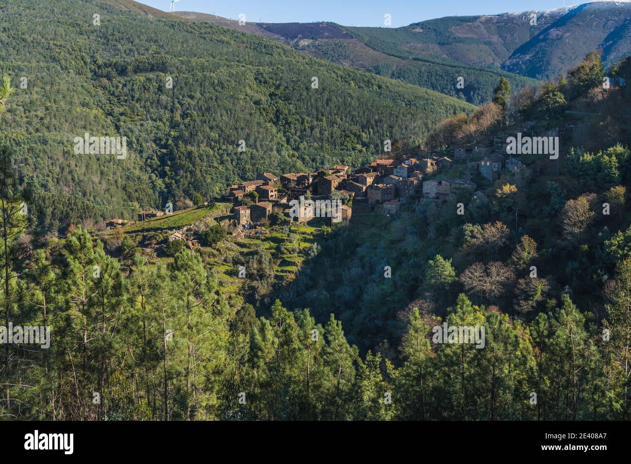 Farbbild Nationalpark Village Peneda-Geres, Portugal . Januar 2021 Stockfoto