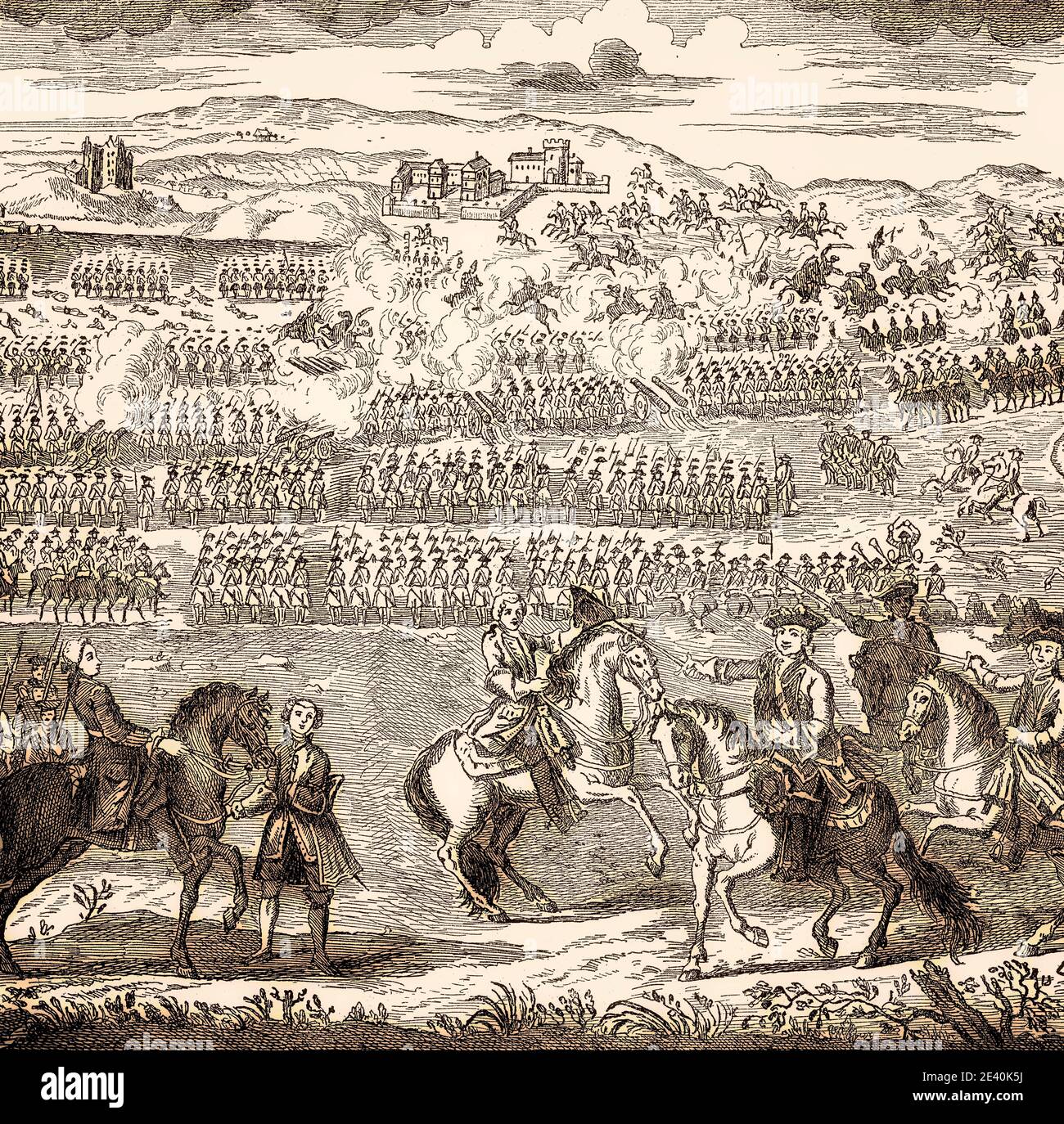 Die Schlacht von Culloden am 16. April 1746, Jakobitenaufstand von 1745, aus britischen Schlachten auf Land und Meer, von James Grant Stockfoto