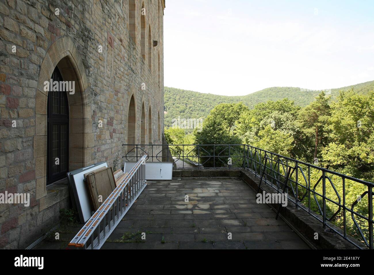 Terrasse am Nordturm, Blick nach Westen Stockfoto