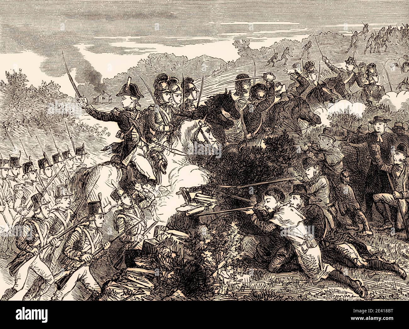 The Wexford Rellion, Angriff der Britischen Armee auf die Wexford Rebellen, 1798, Irischer Aufstand von 1798, von britischen Schlachten auf Land und See, von James Grant Stockfoto