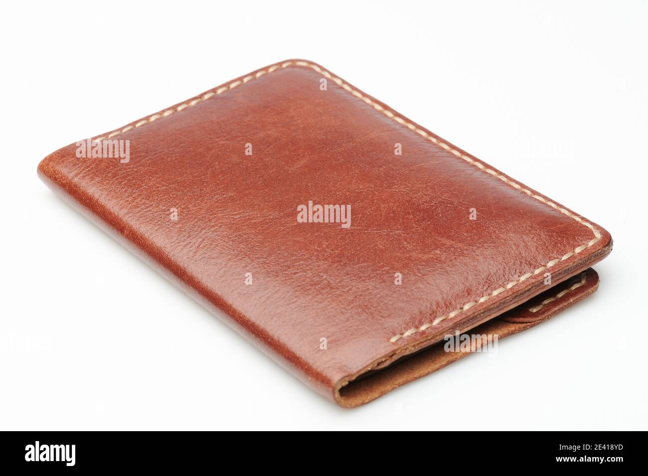 Braune Passabdeckung aus Leder isolierte isometrische Ansicht Stockfoto
