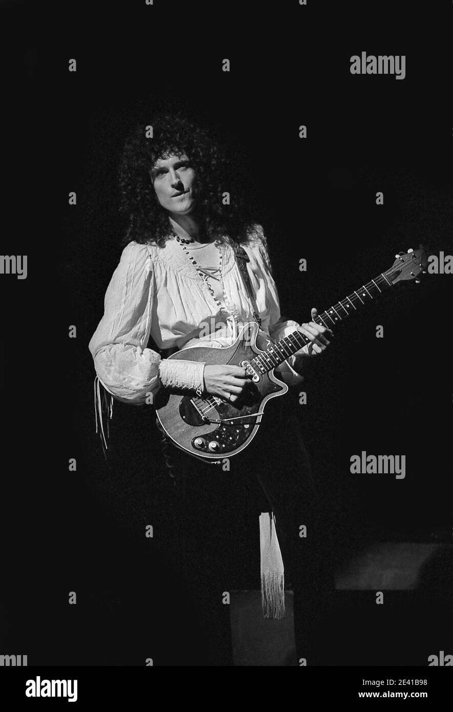 Brian May von Queen. British Rock Band.Llve Gig in Southampton Gaumont 26/5/1977. 'Summer Tour 77' Stockfoto