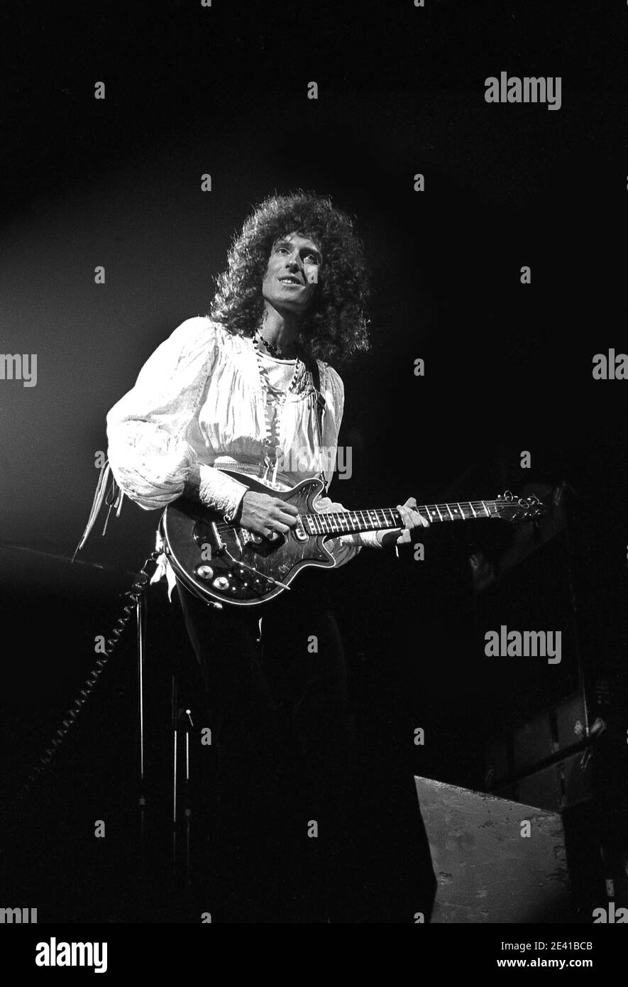 Brian May von Queen. British Rock Band.Llve Gig in Southampton Gaumont 26/5/1977. 'Summer Tour 77' Stockfoto
