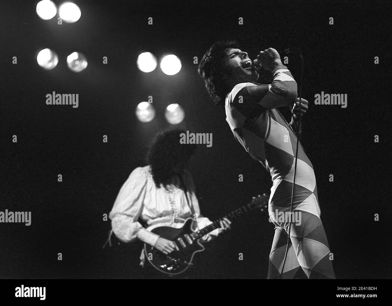 Queen. British Rock Band.Llve Gig in Southampton Gaumont 26/5/1977. 'Summer Tour 77' Stockfoto