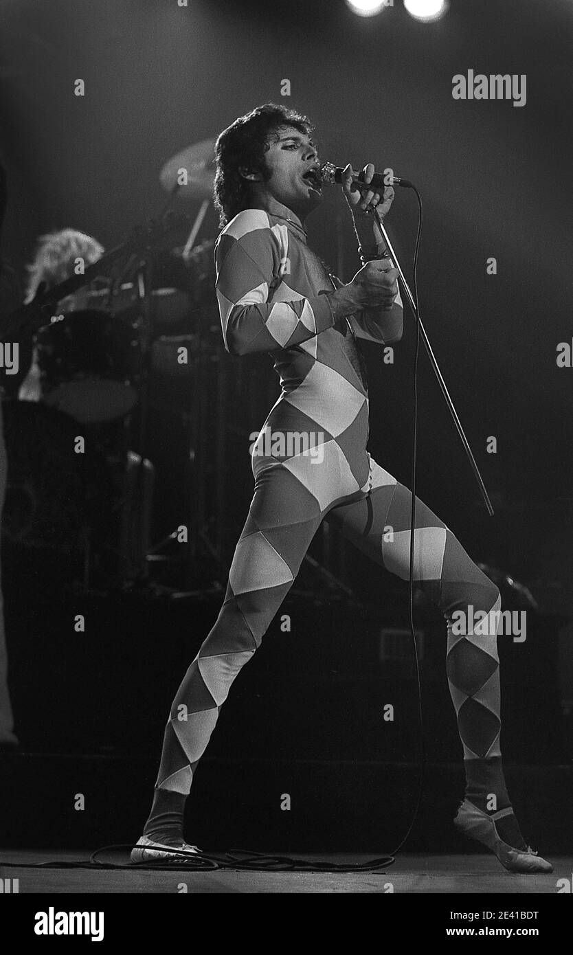 Queen. British Rock Band.Llve Gig in Southampton Gaumont 26/5/1977. 'Summer Tour 77' Stockfoto