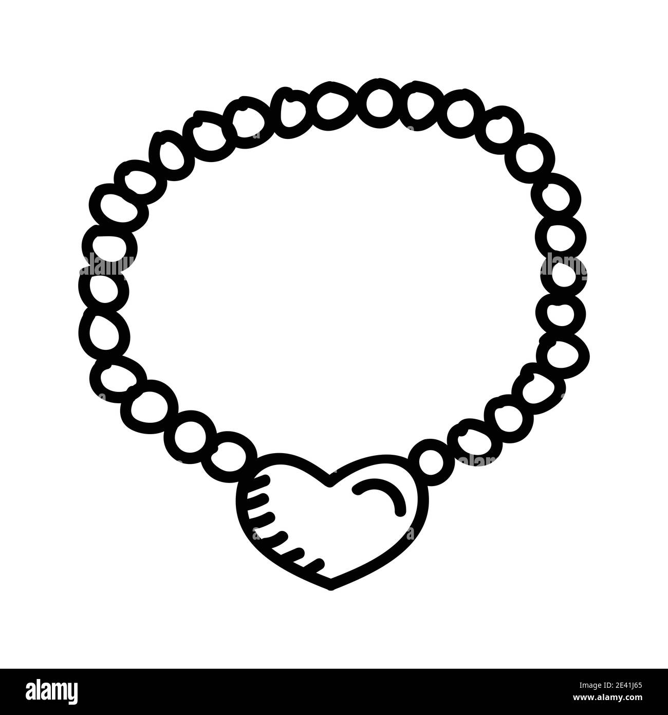 Handgezeichnetes Symbol Für Halskette Zum Muttertag. Vektor-Design Illustration Zeichen Logo. Stock Vektor