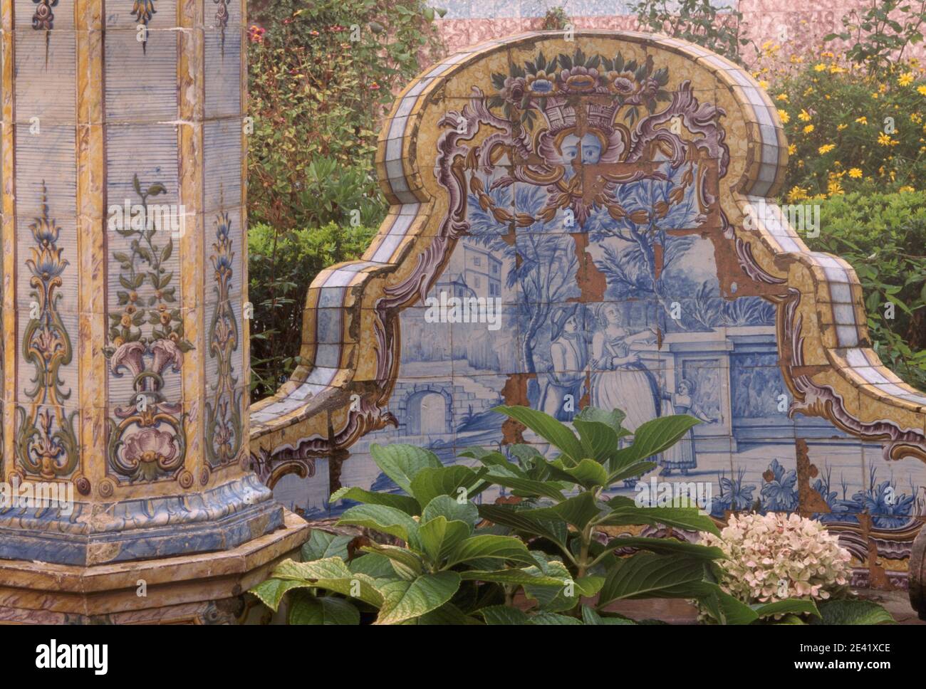 Brunnenbankdetail, Mitte des 18. Jahrhundert Stockfoto