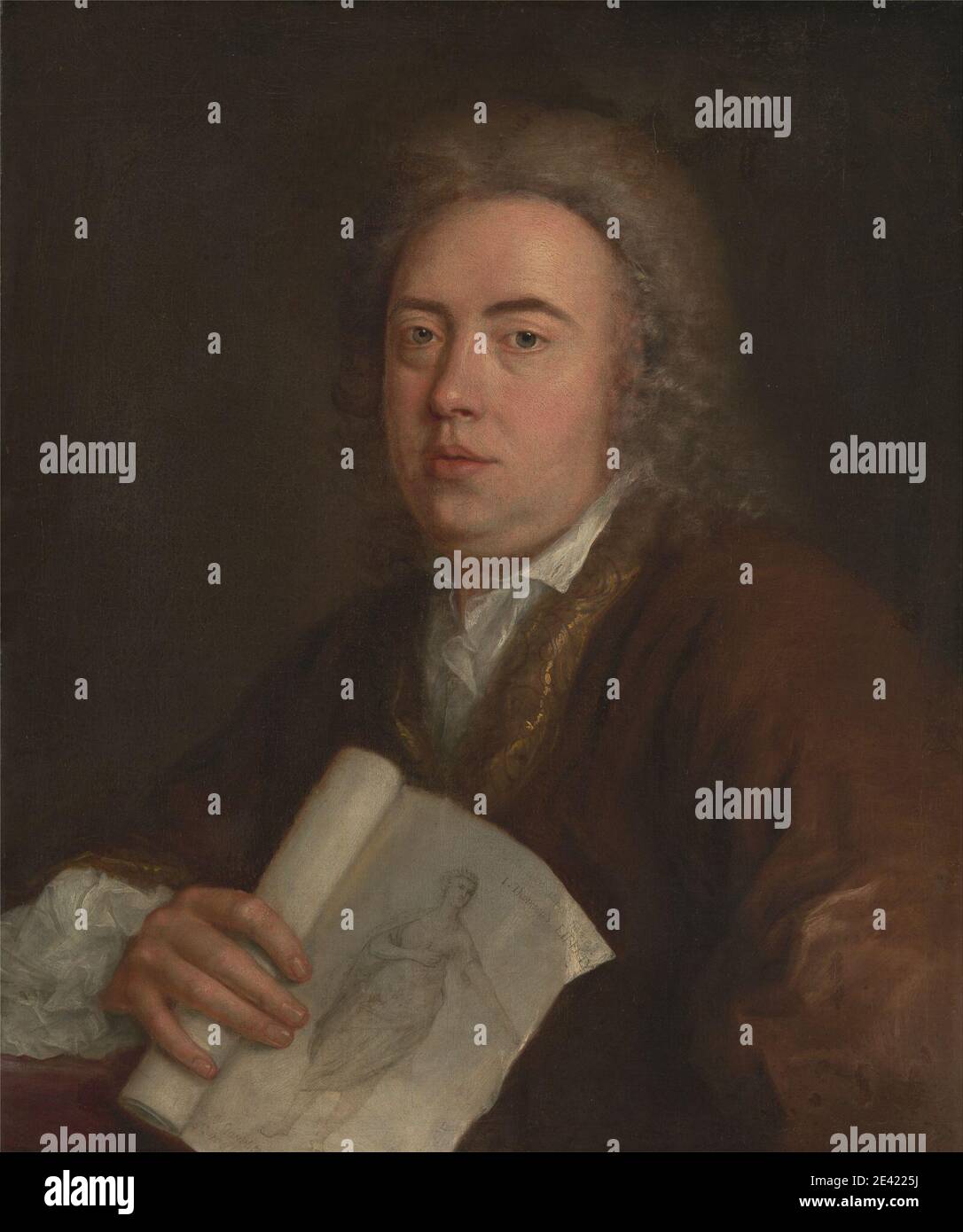 Stephen Slaughter, 1697â € "1765, Briten, James Thomson (1700-1748), 1736. Öl auf Leinwand. Zeichnung, engageantes, Mann, Dramatiker, Dichter, Porträt, Rüschen, Schottische. Thomson, James (1700â € "1748), Dichter Stockfoto