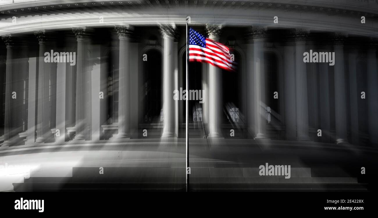 United States Capitol Building in Washington DC öffentlichen Gebäude Zoom Aktion Stockfoto
