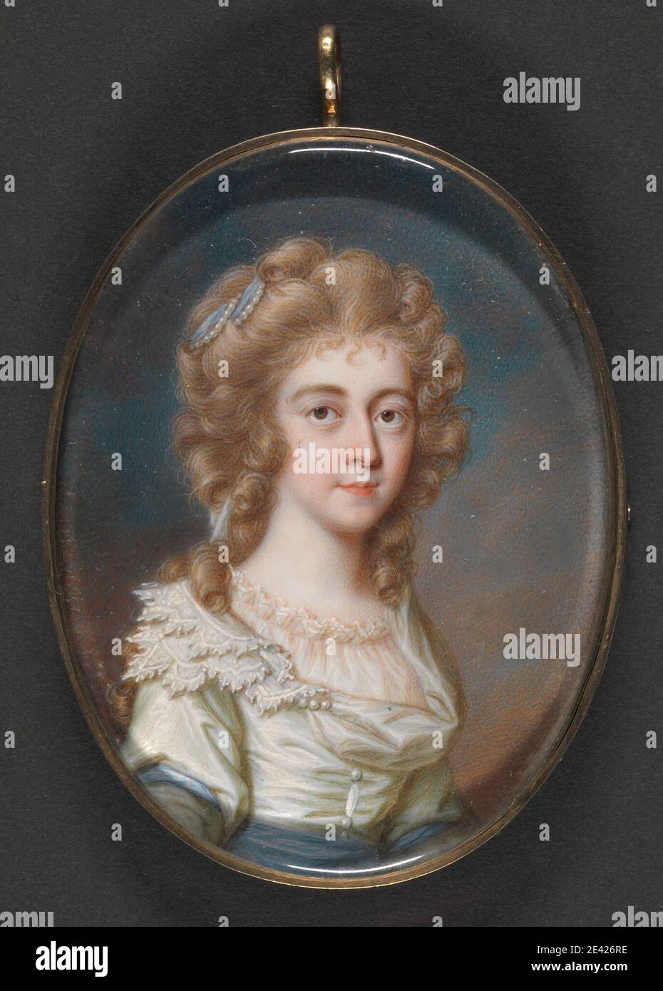 James Scoiller, 1741â € "1812, britische, Portrait of a Lady, 1781. Gouache und Aquarell auf Elfenbein. Porträt Stockfoto