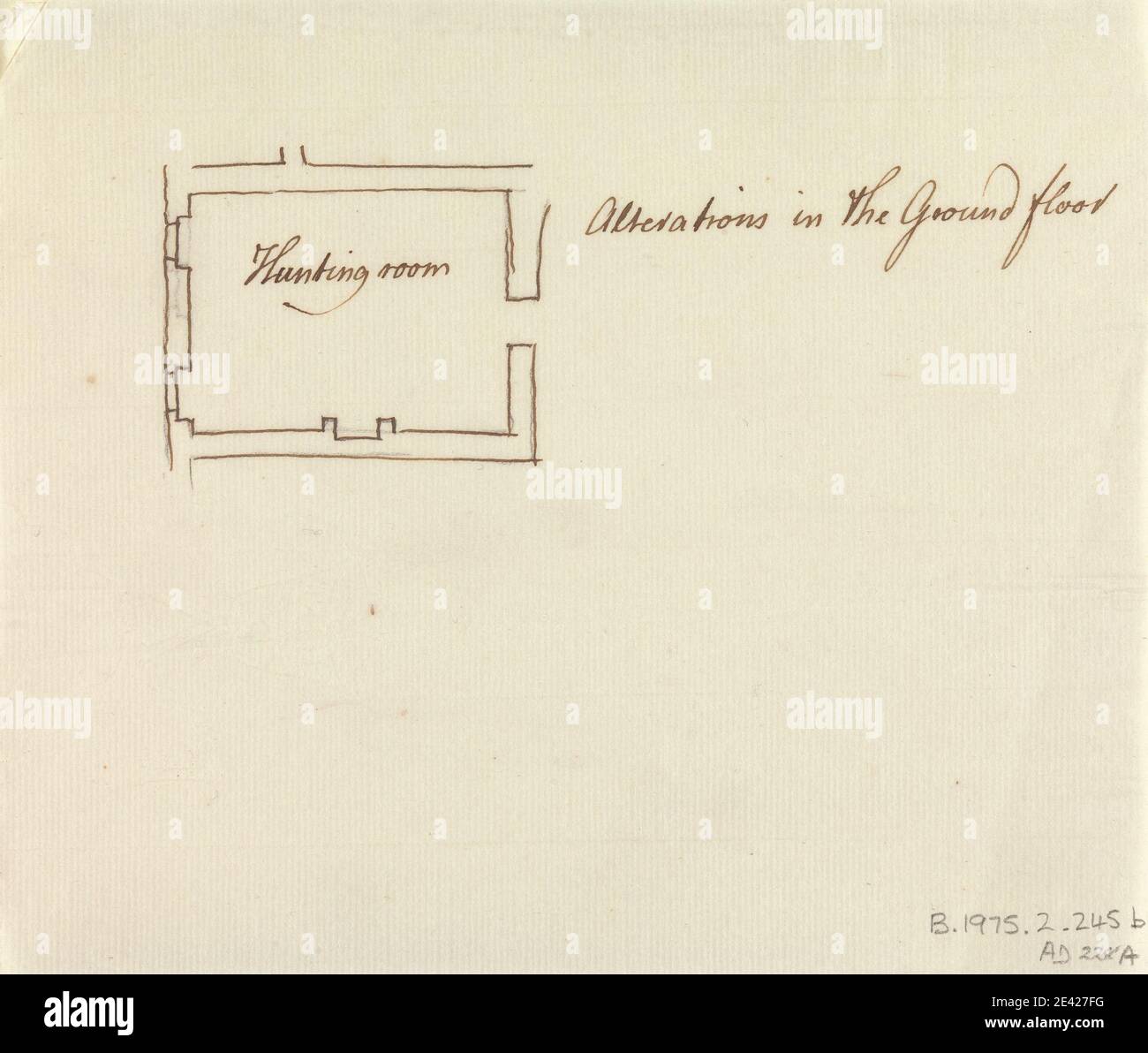 Sir William Chambers RA, 1723â € "1796, britische, Headfort House: Änderungen im Erdgeschoss, 1765. Stift und braune Tinte mit Graphit auf Medium, mäßig strukturiert, cremefarbenen Papier gelegt. Architektonisches Thema, Landhaus, Grundriss, Zimmer. Headfort House , Irland , Kells , Leinster , Meath Stockfoto