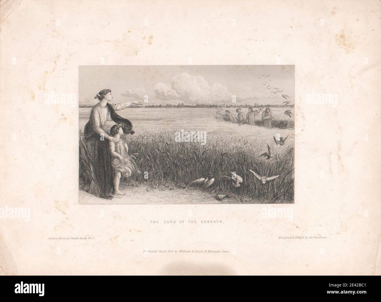 James Smetham, 1821â € "1889, Briten, der Herr des Sabbats, 1861. Radierung und Gravur. Stockfoto