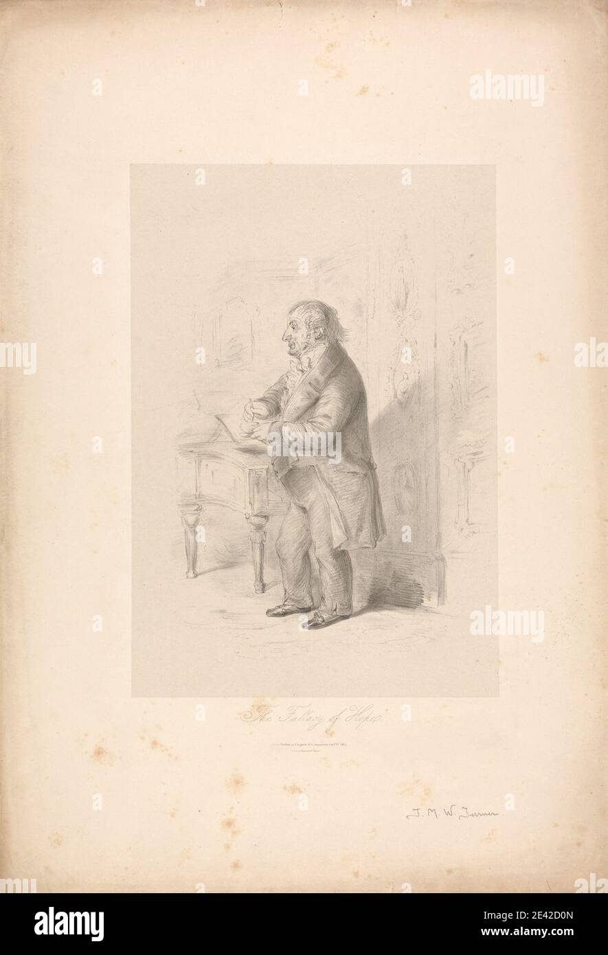 Nach Comte Alfred d' Orsay, 1801â € "1852, Französisch, J.M.W. Turner - der Trugschluss der Hoffnung, 1851. Lithographie. Stockfoto