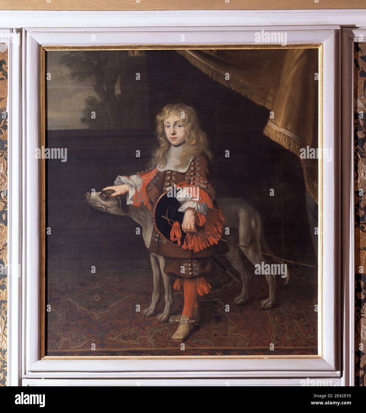 Blaues Winterappartement, Kinderportrait ¸ber der T¸re, Pfalzgraf von Neuburg Stockfoto