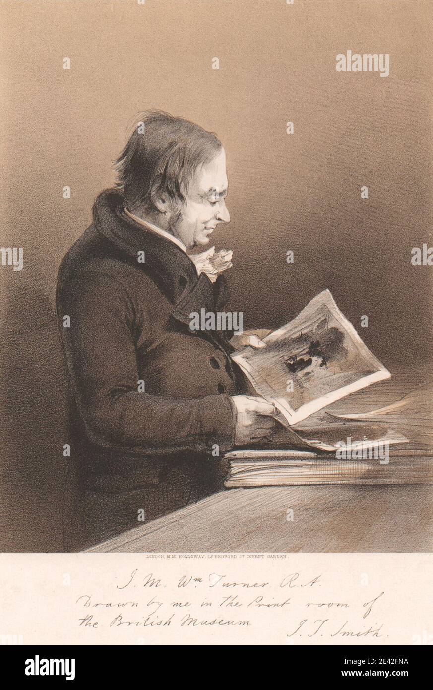 John Thomas Smith, 1766â € "1833, britische, J.M.W. Turner im Druckraum des British Museum. Stockfoto