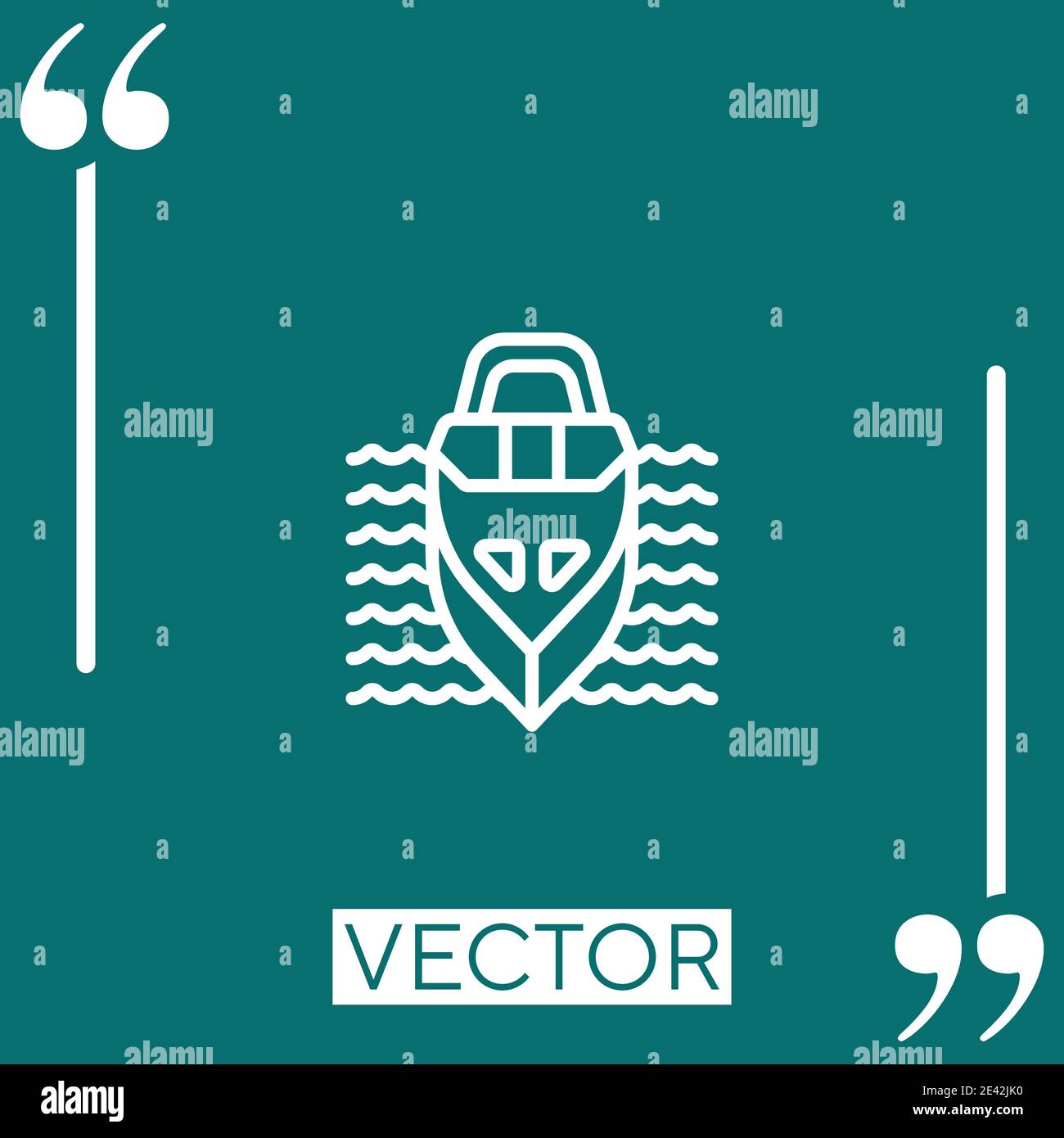 yatch-Vektor-Symbol Lineares Symbol. Bearbeitbare Konturlinie Stock Vektor