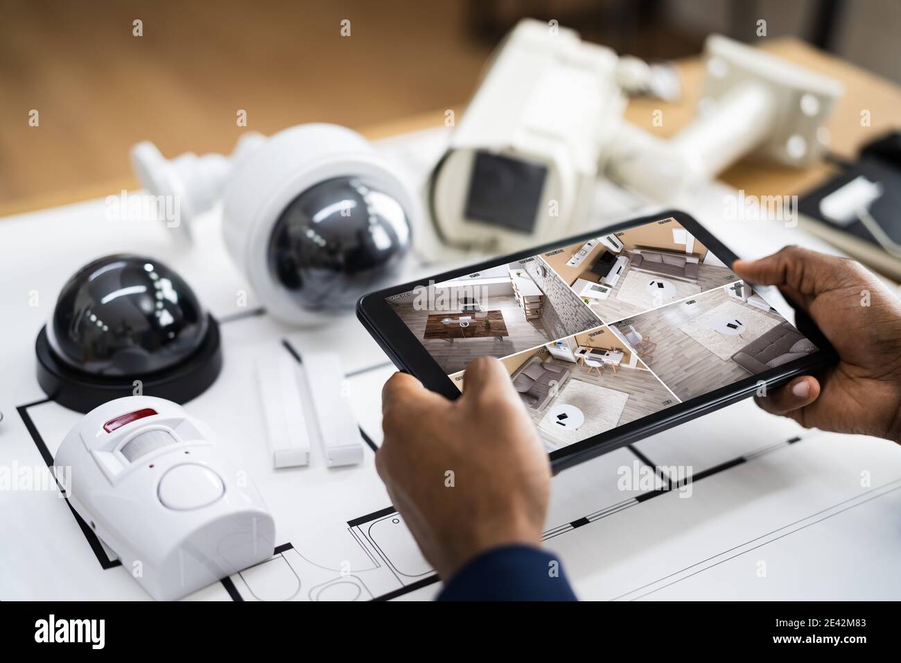 CCTV-Sicherheitssystem Alarm Home Office-Geräte Stockfoto