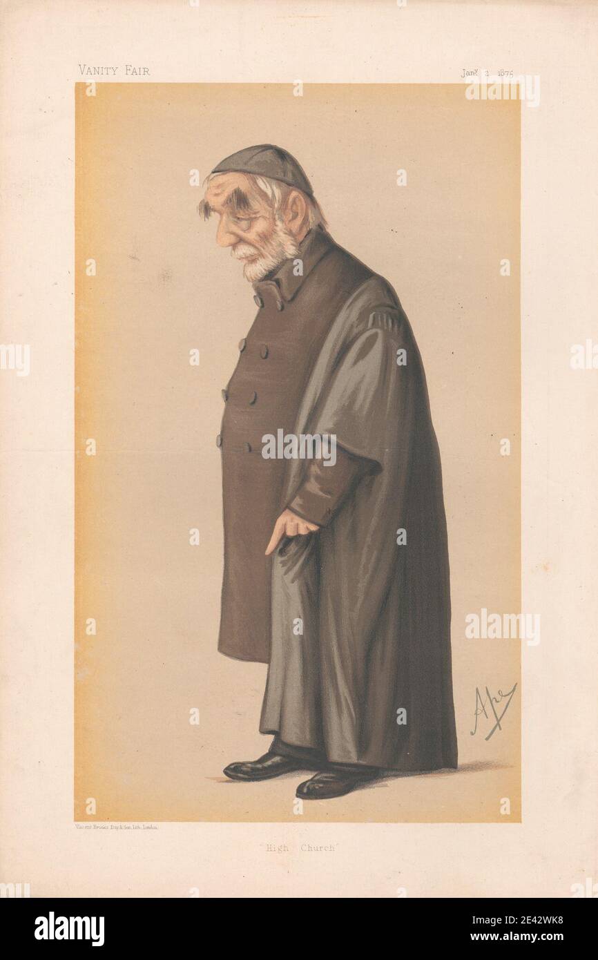 Carlo Pellegrini, 1839â € "1889, Italienisch, Vanity Fair - Klerus. „High Church“ Pusey. Januar 1875, 1875. Chromolithographie. Stockfoto