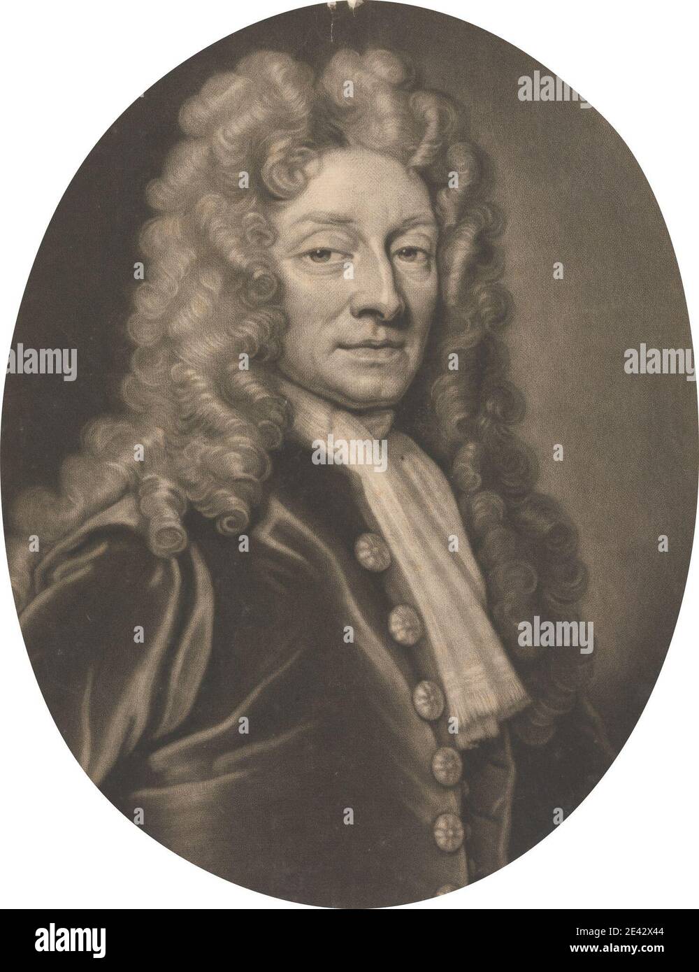 John Smith, 1652â € "1743, Briten, Sir Christopher Wren, undated. Mezzotinta auf mäßig dickem, leicht strukturiertem, beigefarbenem Papier. Stockfoto