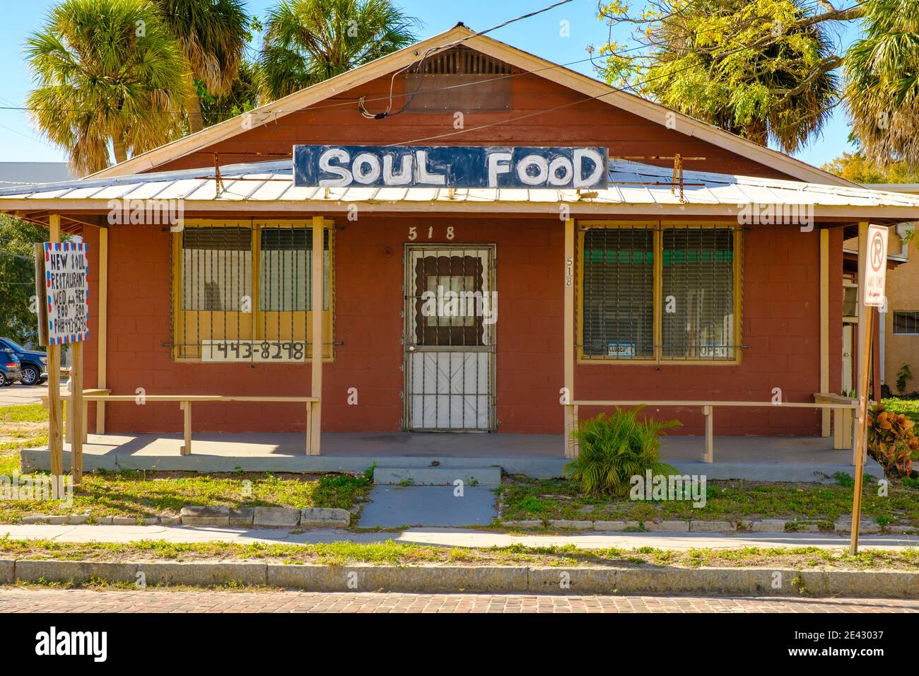 Soul Food Restaurant - Hyde Park, ein gentrifiziertes Viertel in Tampa, Florida Stockfoto
