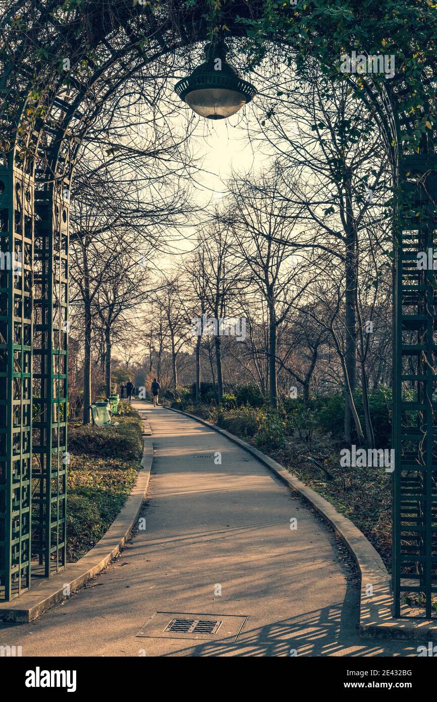 Gartentor in den Wintergarten Stockfoto