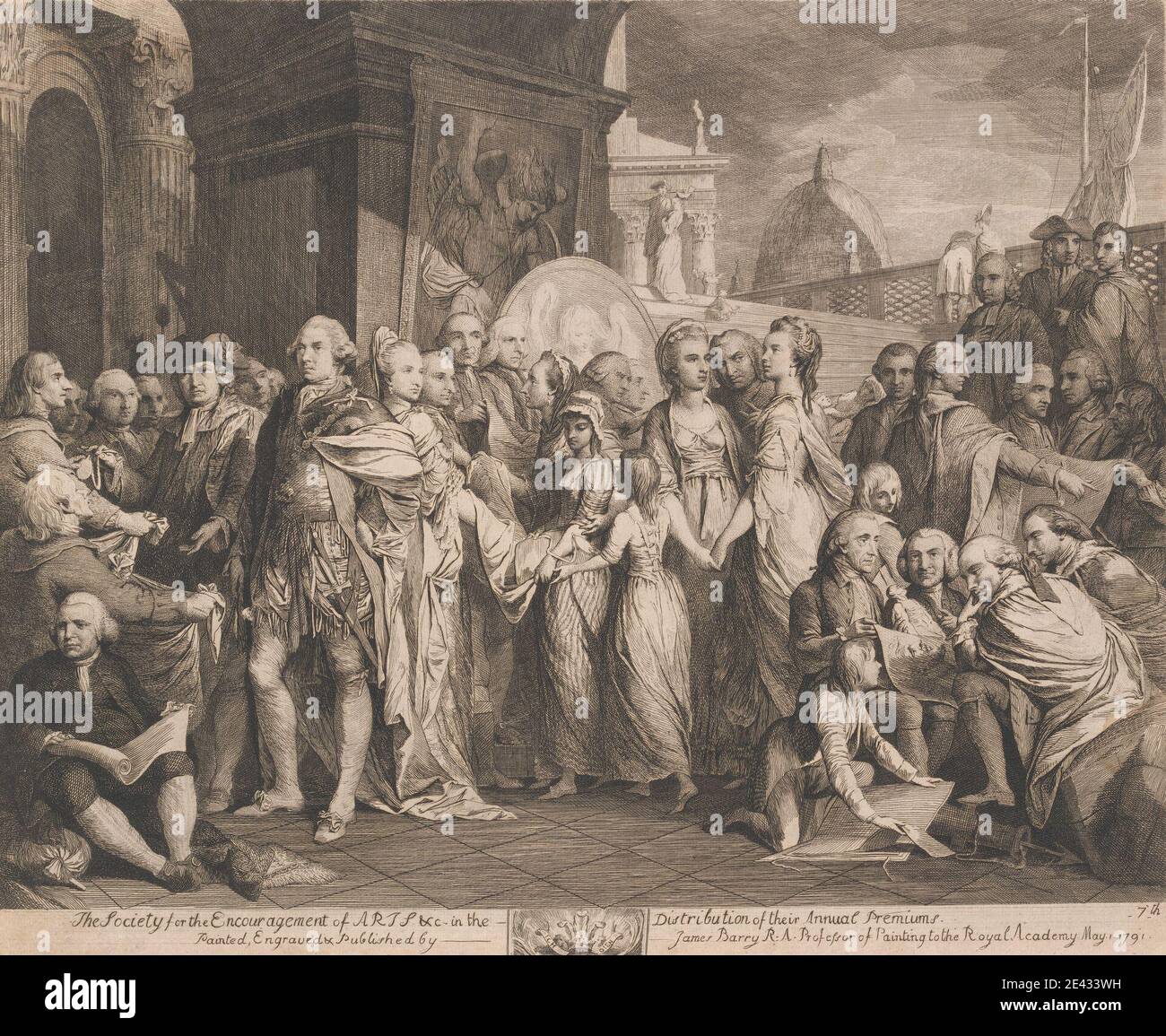 James Barry, 1741â € "1806, Irish, die Gesellschaft für die Förderung der Künste (2 Kopien), nach 1783. Gravur. Stockfoto