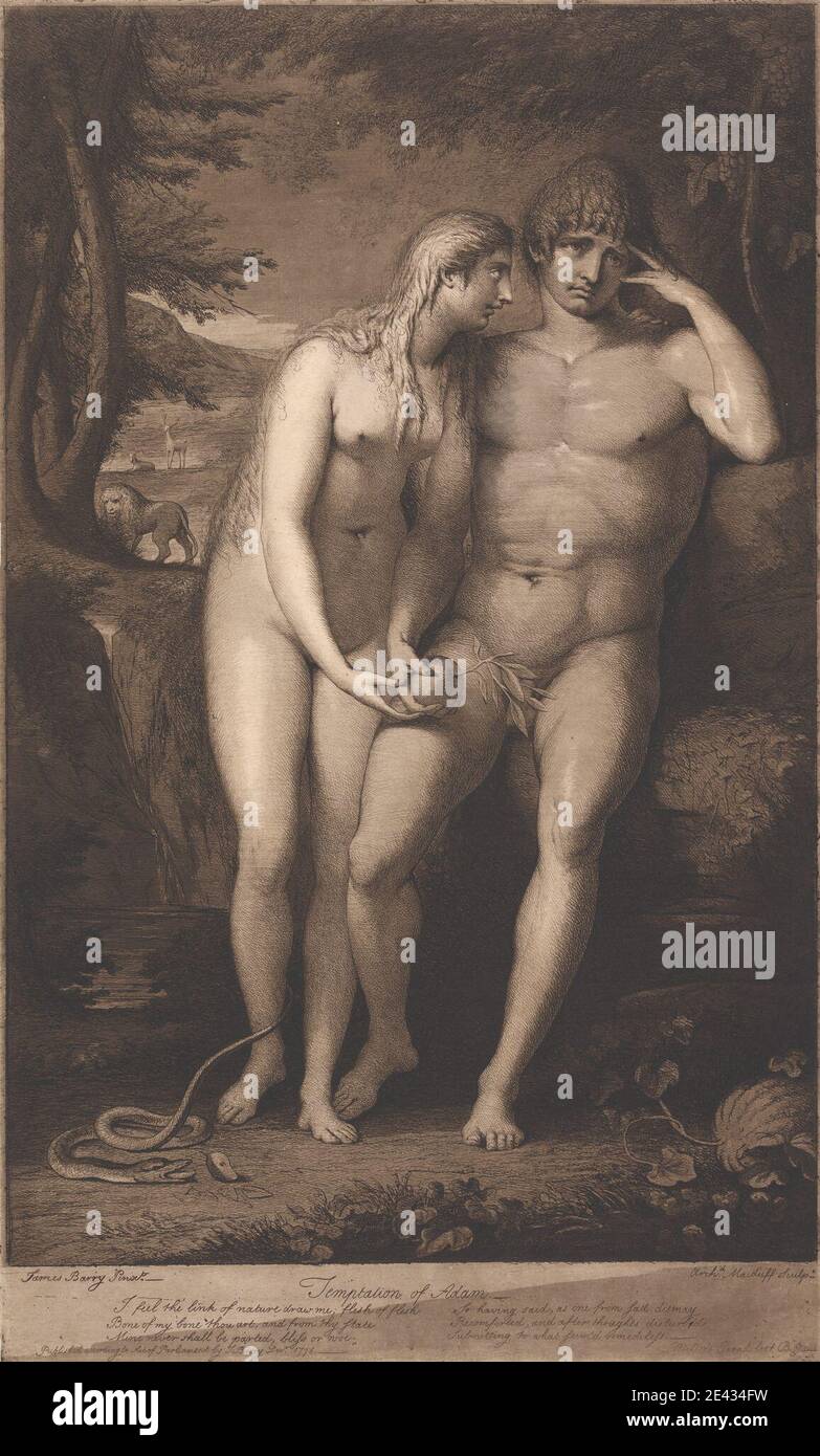 James Barry, 1741â € "1806, Irisch, Versuchung von Adam, 1776. Ätzen. Stockfoto