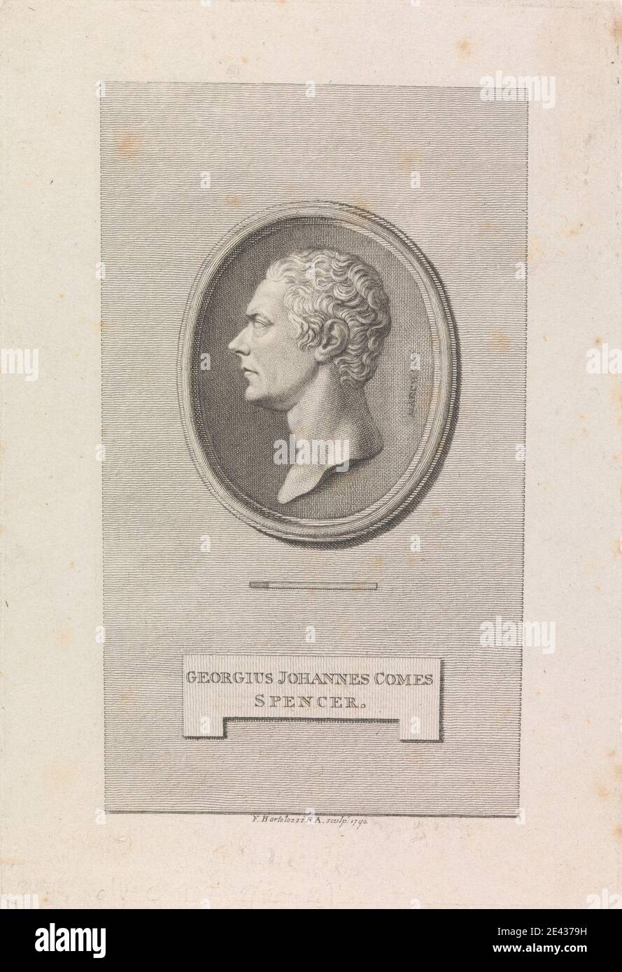 Francesco Bartolozzi RA, 1728â € "1815, Italienisch, aktiv in Großbritannien (1764â € "99), Georgius Johannes Commes, Spencer, 1792. Gravur. Stockfoto