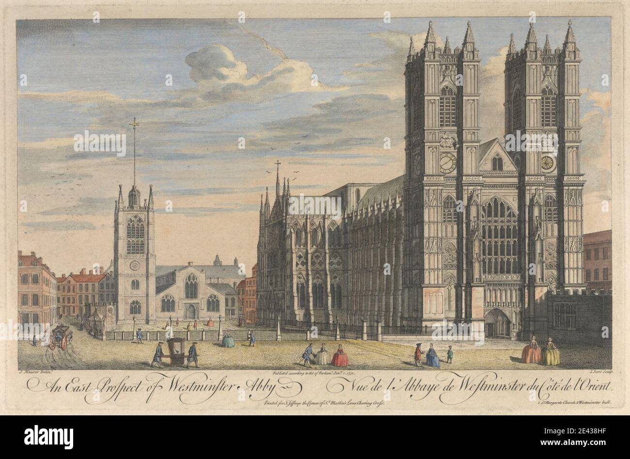 John Juni, aktiv 1740â € "1770, ein East Prospect von Westminster Abby, 1752. Gravur. Stockfoto