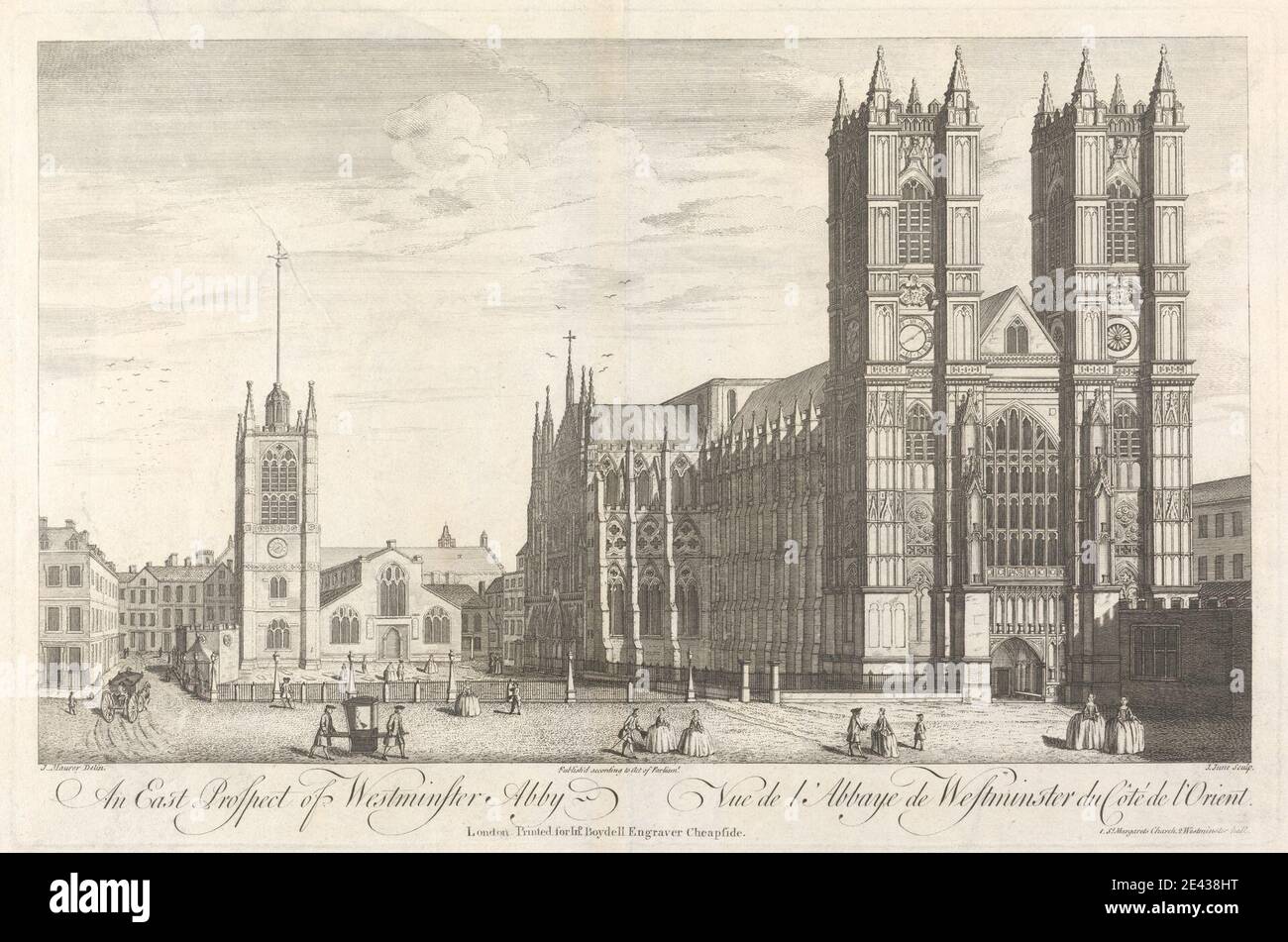 John June, aktiv 1740â € "1770, ein East Prospect von Westminster Abby. Gravur. Stockfoto