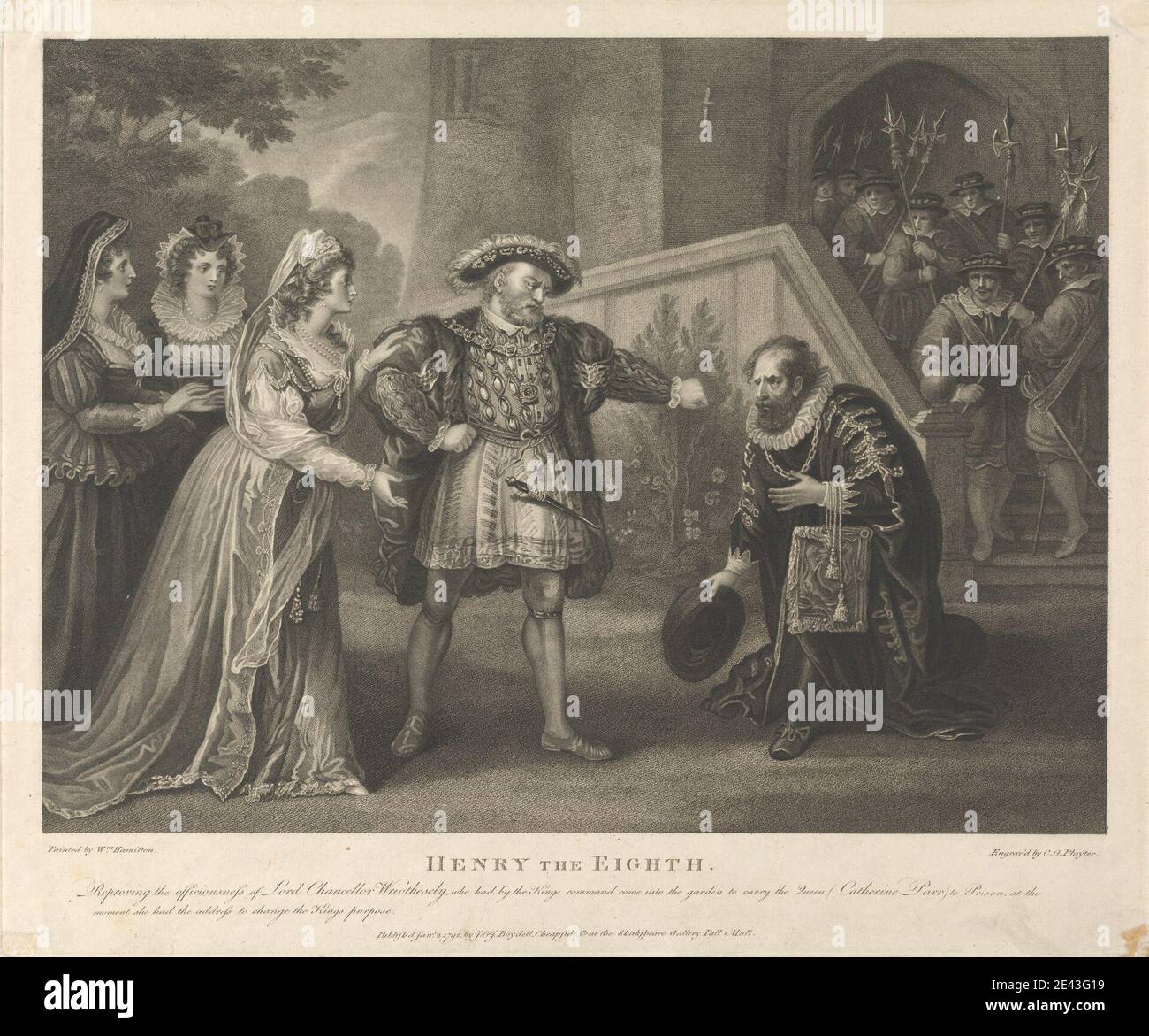 Charles Gauthier Playter, gestorben 1809, Henry der Achte, 1792. Gravur. Stockfoto