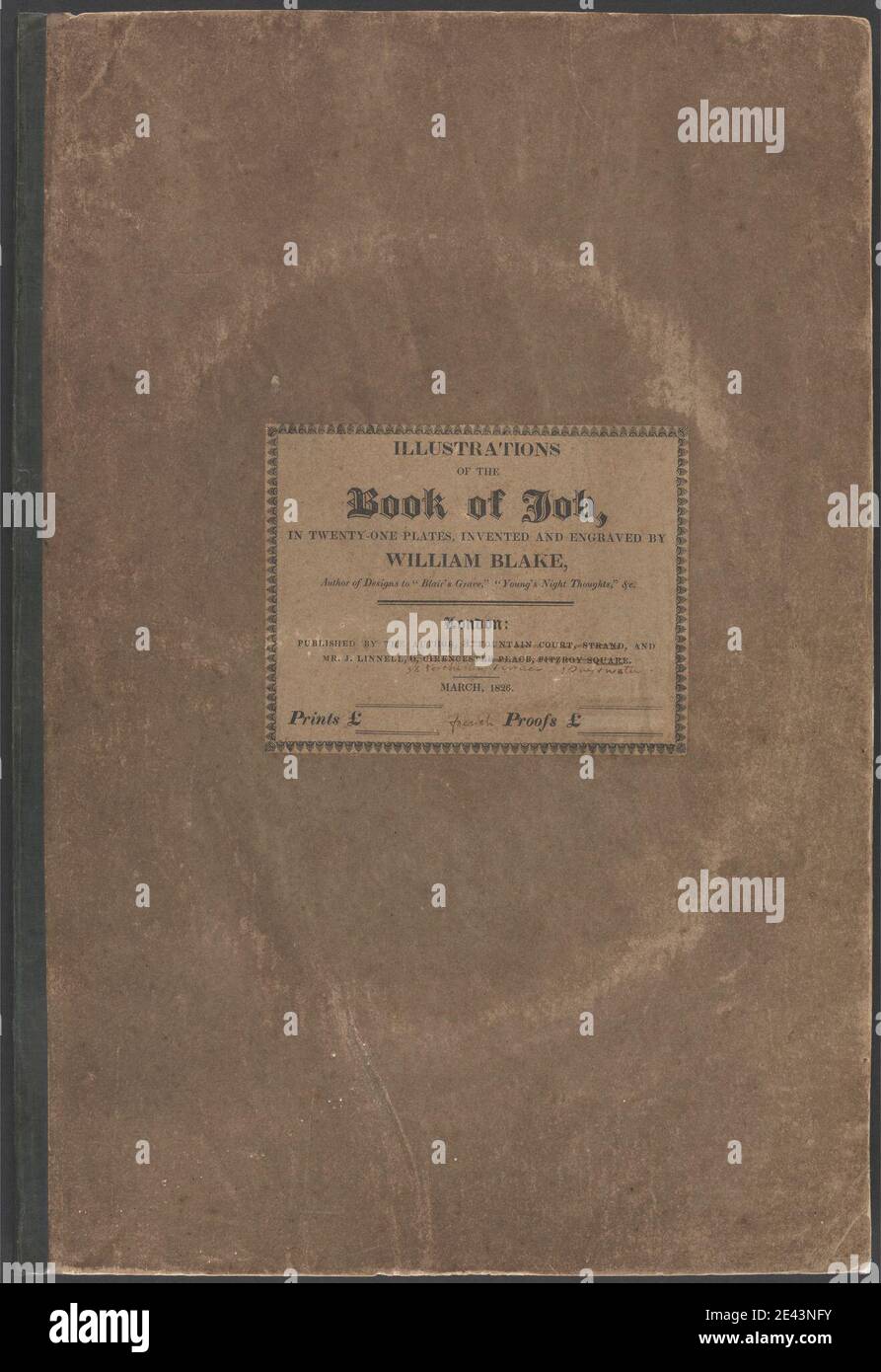 William Blake, 1757â € "1827, britische, Illustrationen des Buches Hiob - Wrapper. Folio von Gravuren mit Deckeln. Stockfoto