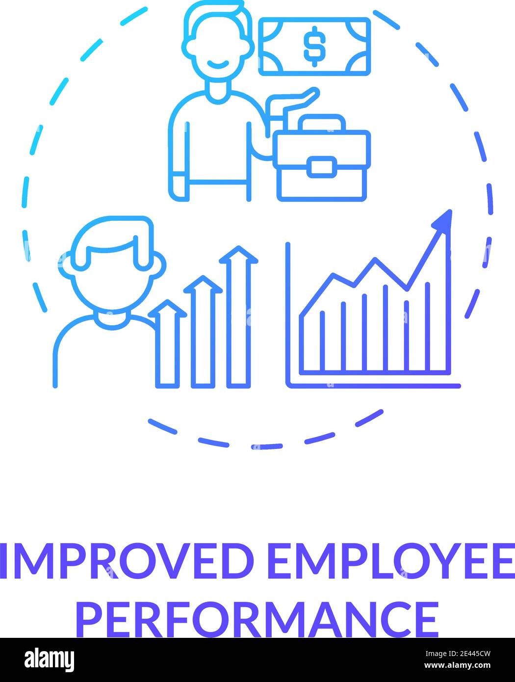 Symbol für verbessertes Leistungskonzept für Mitarbeiter Stock Vektor