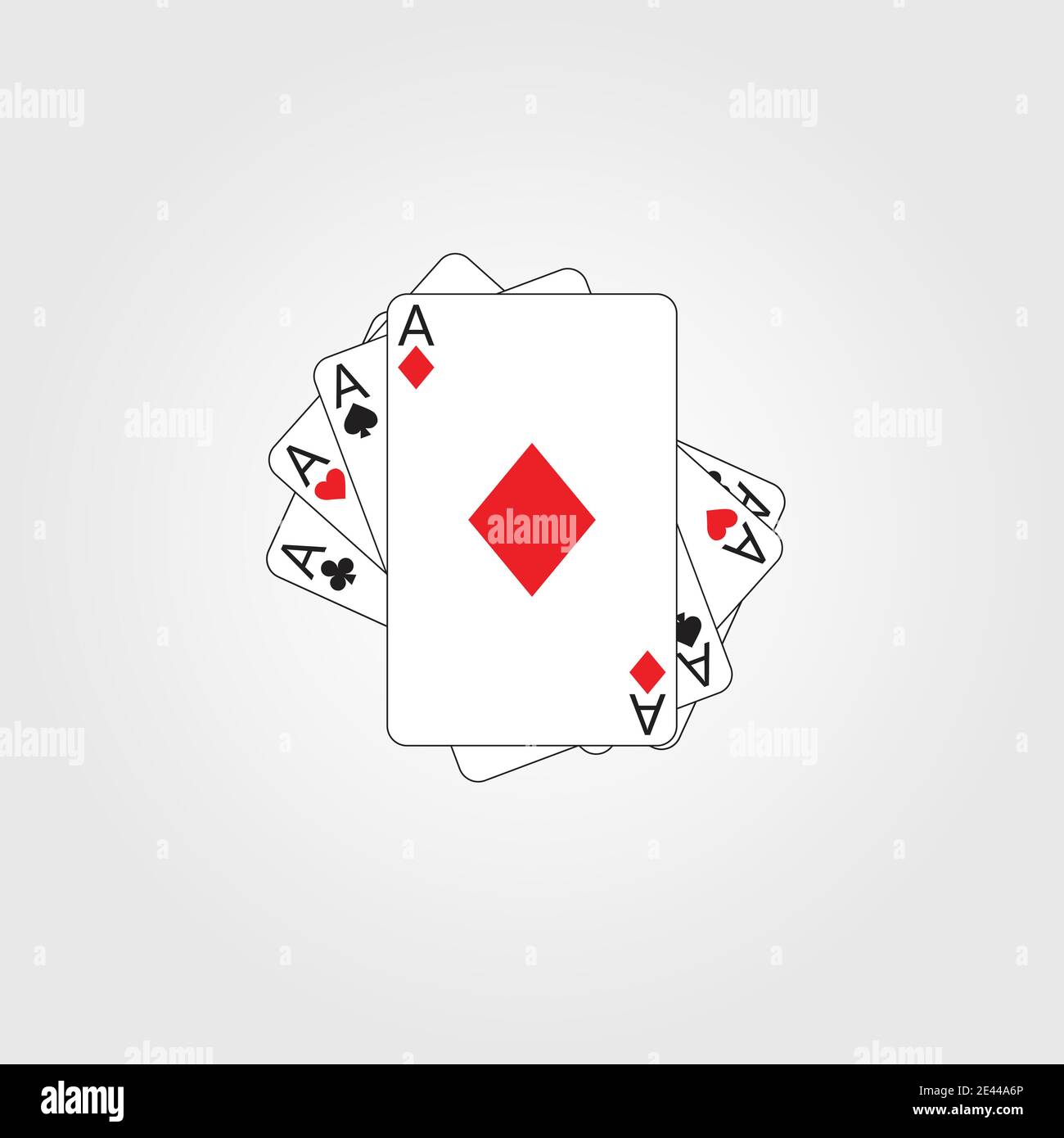 Poker-Karten Spielen. Vektorgrafik, vier Farben Stock Vektor