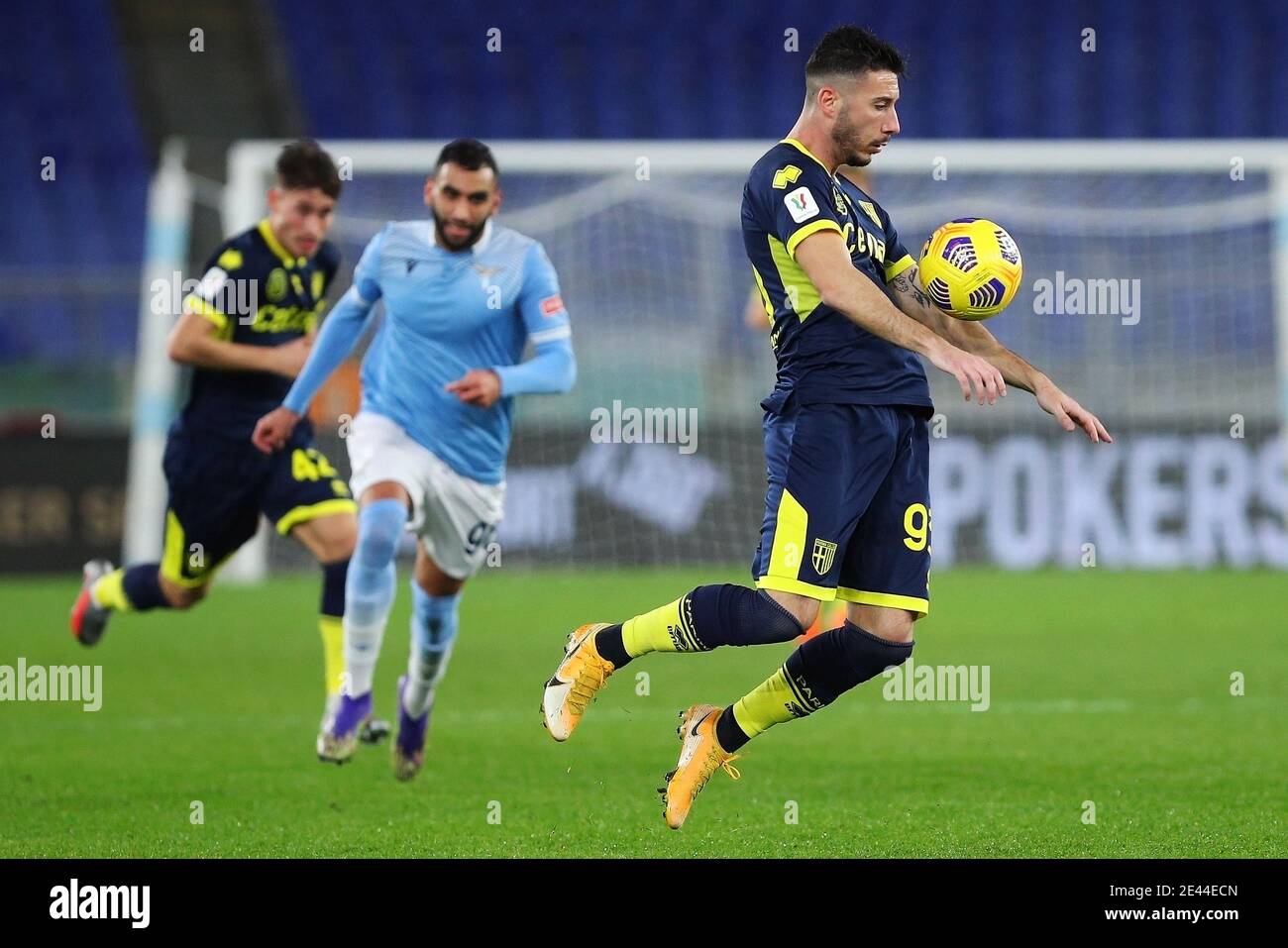 Mattia Sprocati von Parma in Aktion während der italienischen Cup, Runde von 16 Fußballspiel zwischen SS Lazio und Parma Calcio am 21. Januar 2021 im Stadio Olimpico in Rom, Italien - Foto Federico Proietti / DPPI / LiveMedia Stockfoto