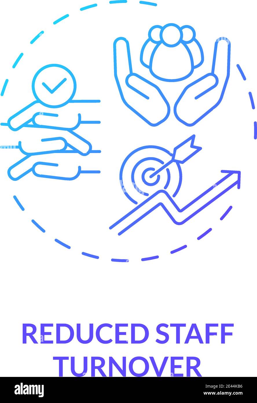 Symbol für das Konzept „verringerte Personalfluktuation“ Stock Vektor