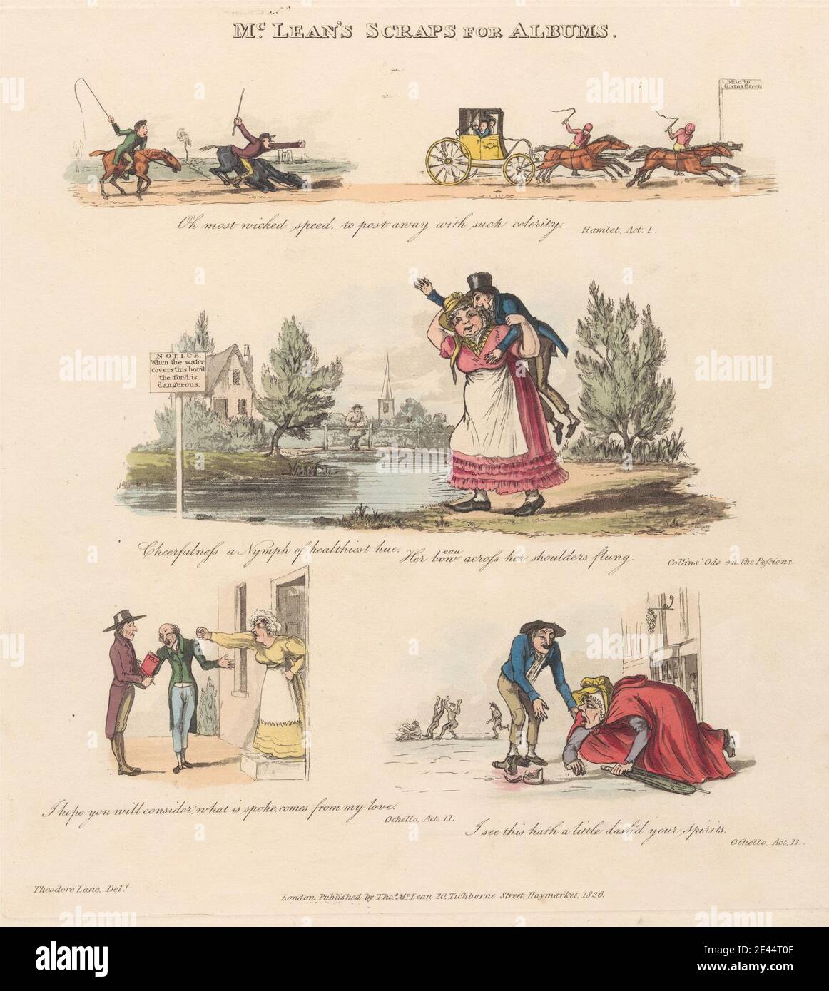 McLean, aktive 1820er, McLean's Scraps for Albums, 1826. Aquatinta, handfarbig. Stockfoto