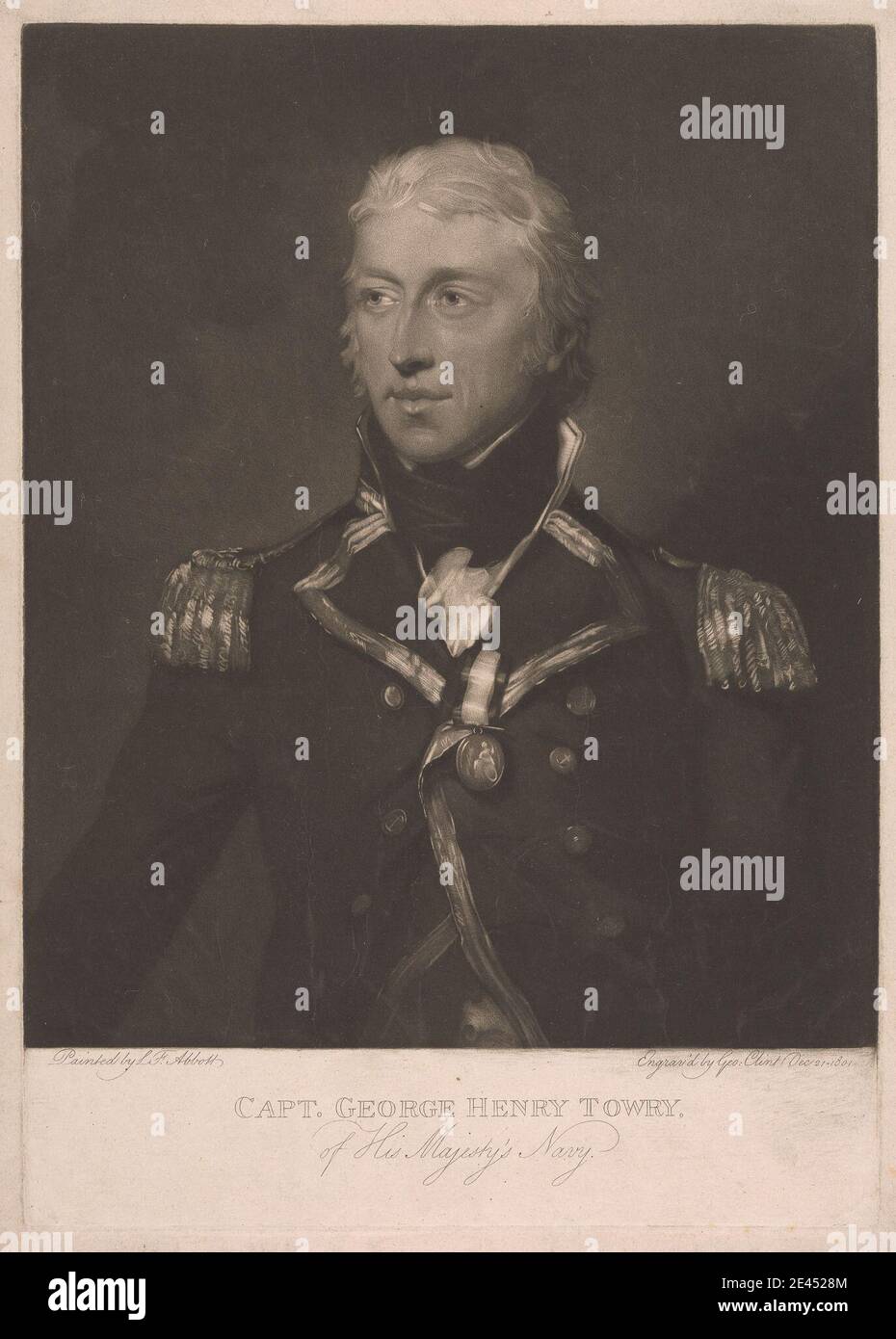 George Clint, 1770â € "1854, Briten, Kapitän George Henry Towry, 1801. Mezzotint. Stockfoto