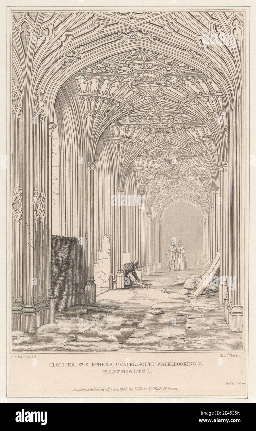 Thomas Clark, 1820â € "1876, britische, Kloster, St. Stephen's Chapel, South Walk, Blick E. Westminster. Stockfoto