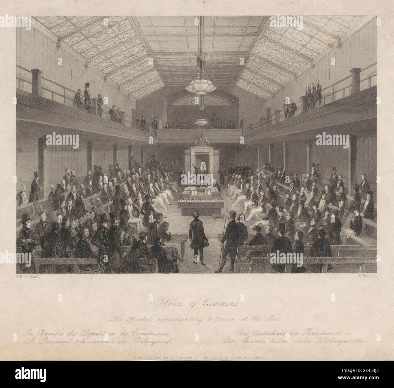 Henry Melville, aktiv 1826â € "1841, britische, House of Commons / der Sprecher rügt eine Person an der Bar. Stockfoto