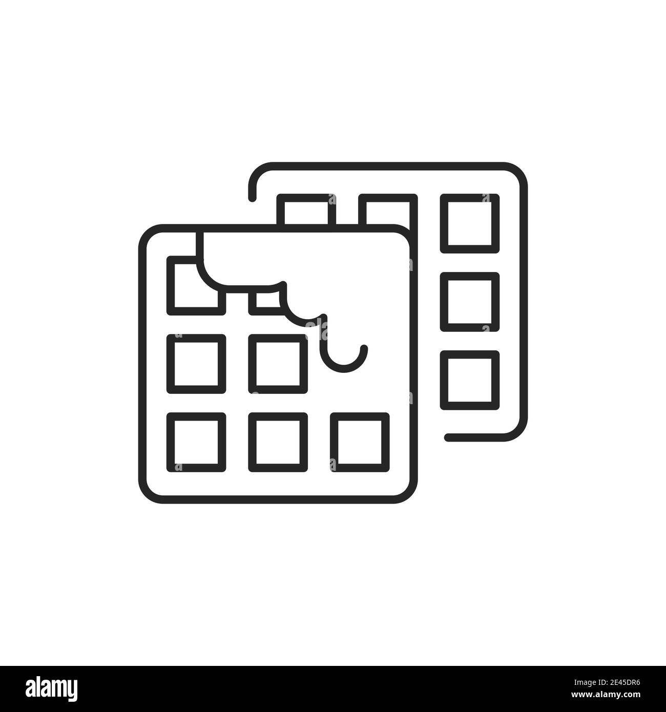 Symbol für die farbige Linie der Waffeln. Isoliertes Vektorelement. Stock Vektor
