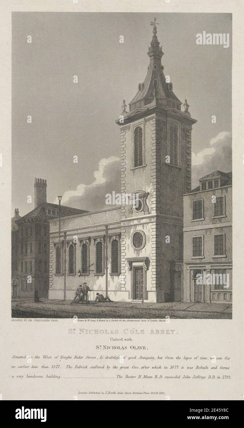 Joseph Skelton, aktiv 1820â € "1850, St. Nicholas Cole Abbey, 1812. Ätzen. Stockfoto