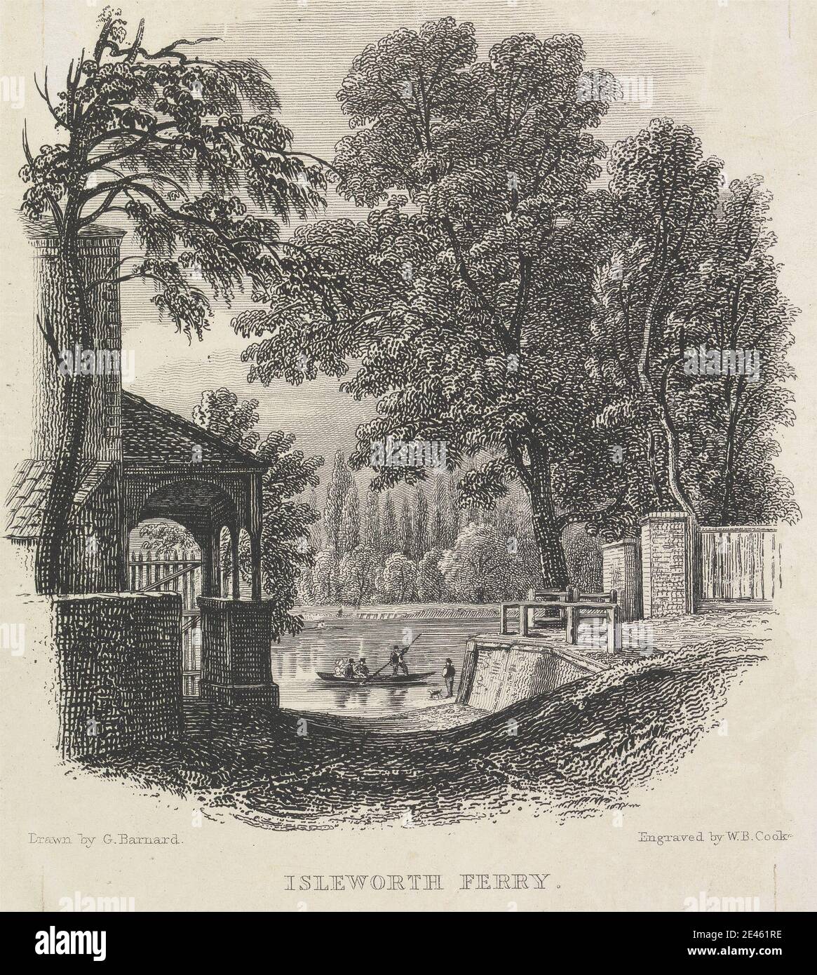 William Bernard Cooke, 1778â € "1855, britische, Isleworth Ferry. Gravur. Stockfoto
