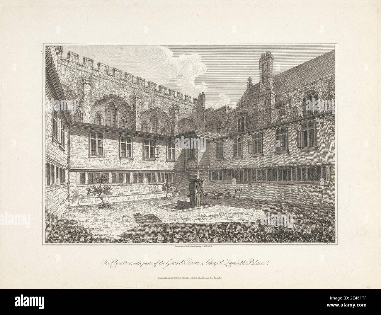 Nach C. John M. Whichelo, 1784â € "1865, britische, die Klöster, mit Teilen der Guard Room & Chapel, Lambeth Palace, 1805. Gravur. Stockfoto