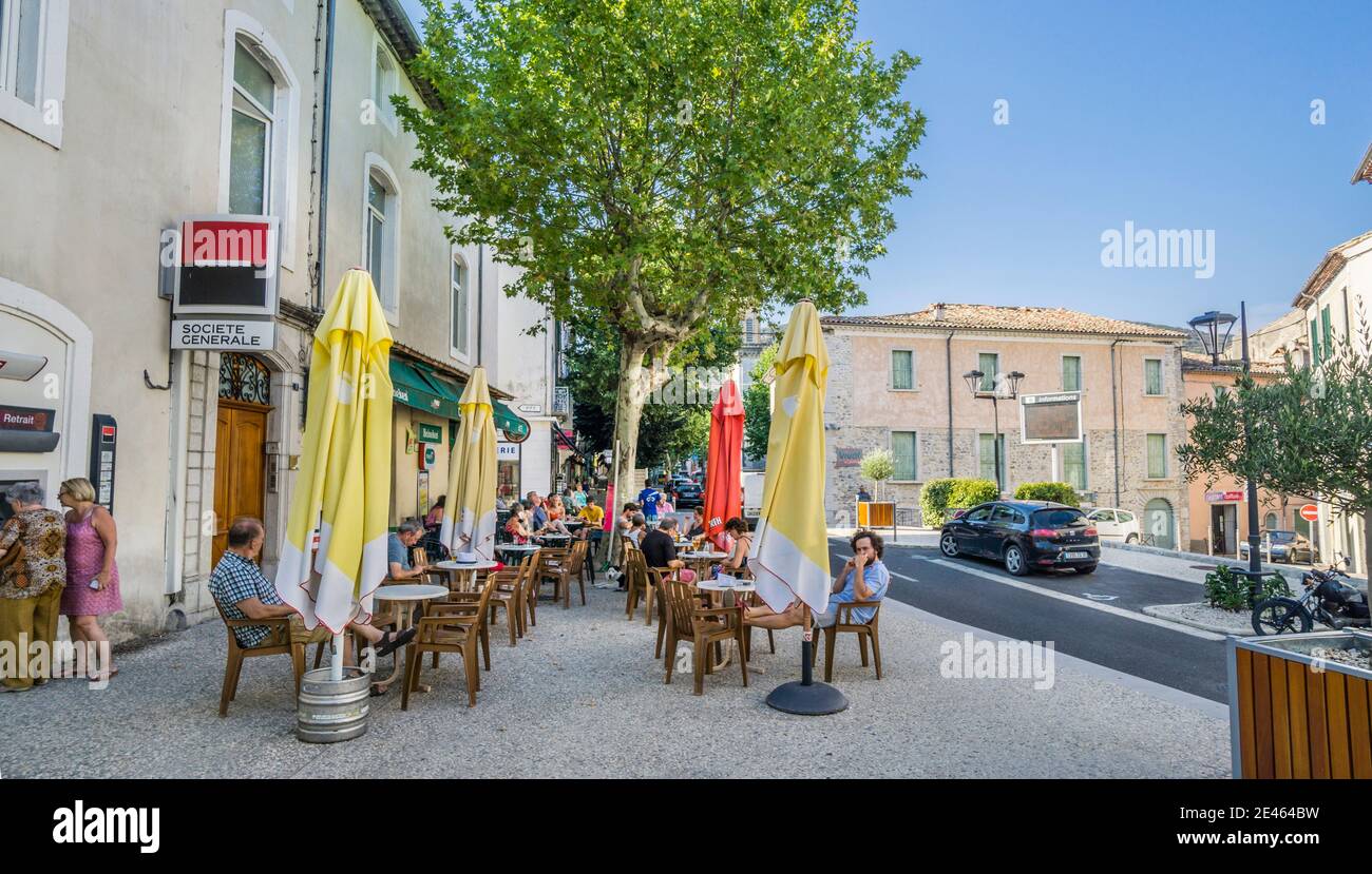Place de la Canourgue, Saint-Hippolyte-du-Fort, Departement Gard, Region Okzitanien, Südfrankreich Stockfoto