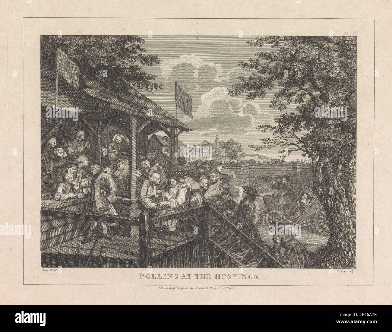 Thomas Cook, 1744â € "1818, Briten, Polling an den Hustings, 1808. Gravur. Stockfoto