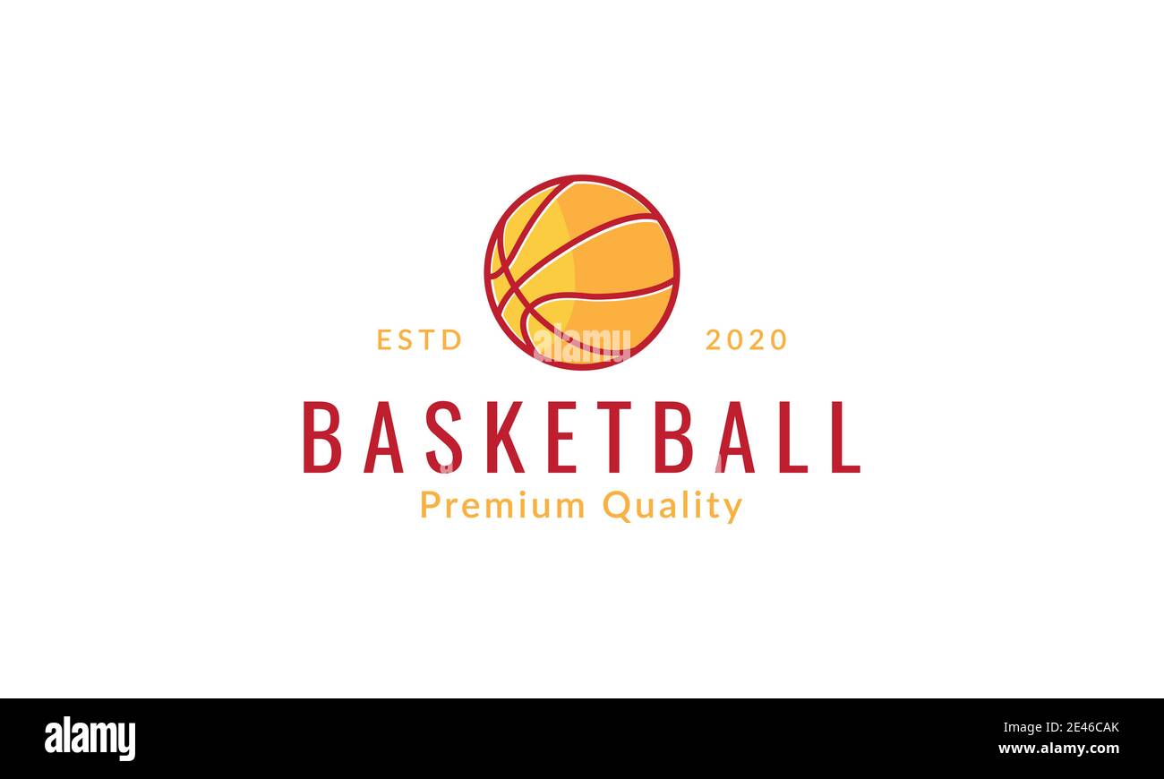 Einfache Linie bunte Basket Ball Logo Symbol Symbol Vektor Grafik Design Stock Vektor