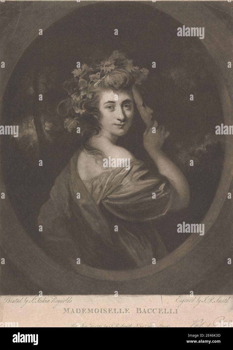 John Raphael Smith, 1752â € "1812, Briten, Mademoiselle Baccelli, 1783. Mezzotinta auf mittelschwerem, mäßig strukturiertem, beigefarbenem Papier. Stockfoto